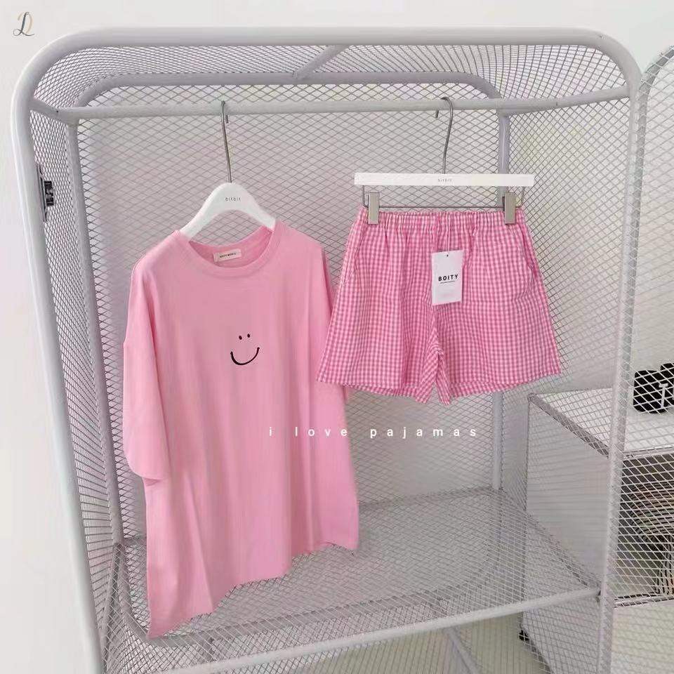ピンク/Tシャツ+ローズ/ショートパンツ