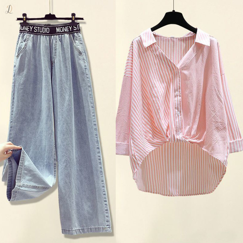 ピンク/シャツ+ブルー/パンツ