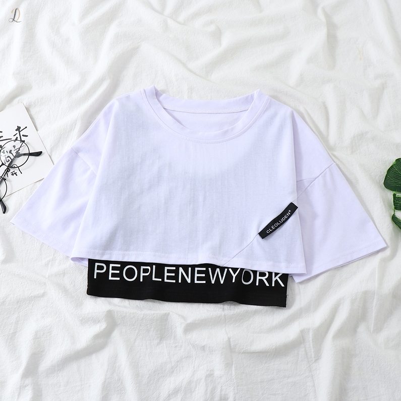 ホワイト/Tシャツ+ブラック/タンクトップ