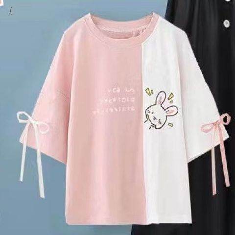 ピンクホワイトTシャツ/単品