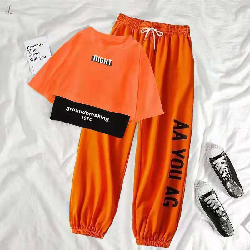 オレンジ/Tシャツ+ブラック/タンクトップ+オレンジ/パンツ