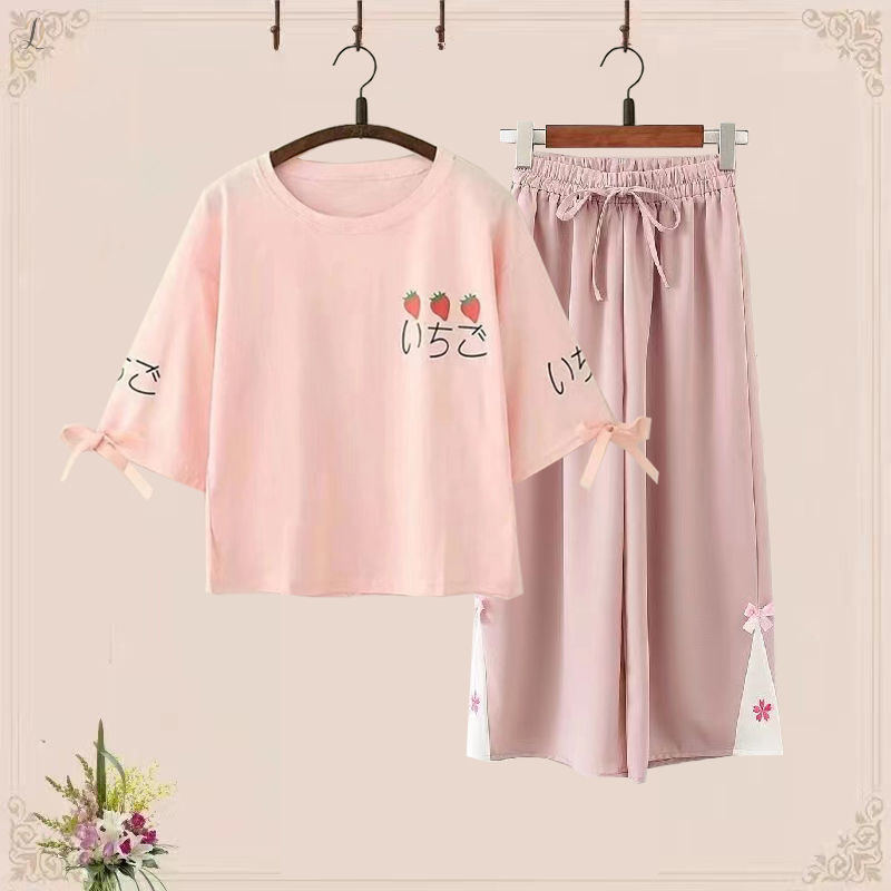 ピンク/Tシャツ+ピンク/パンツ