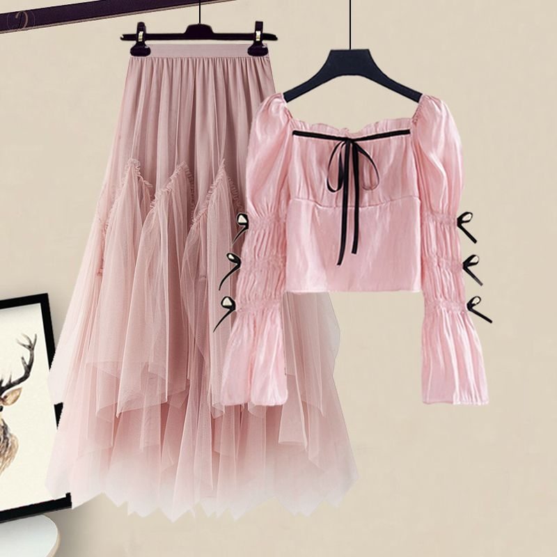 ピンク/トップス+ピンク/スカート