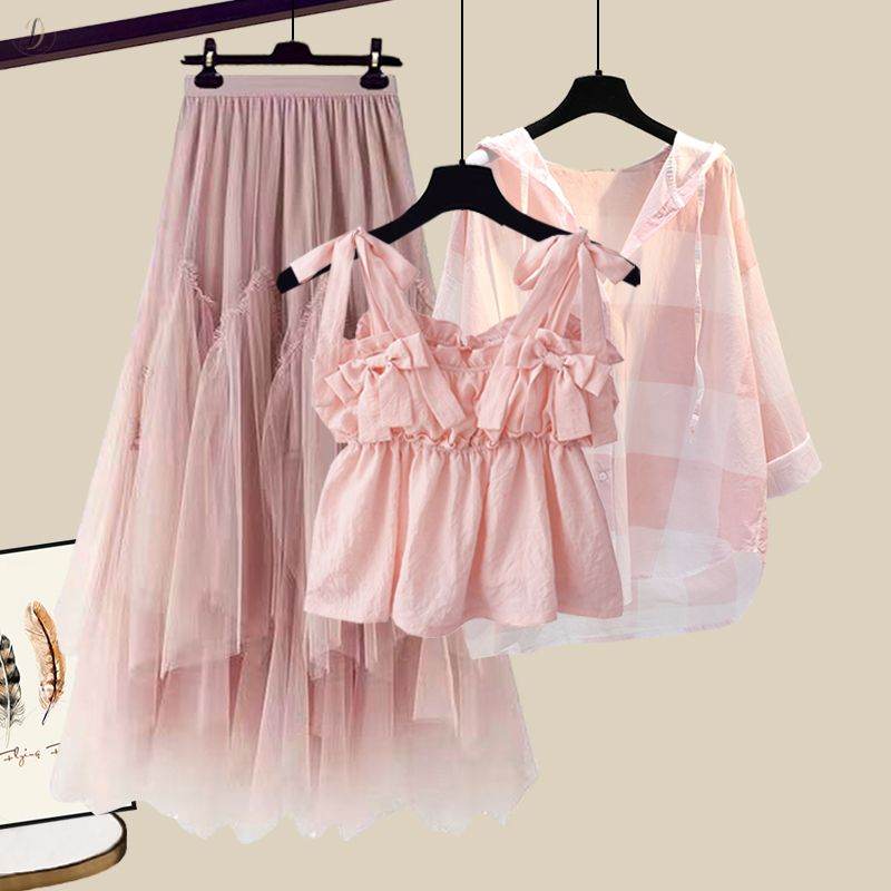 ピンク/タンクトップ＋ピンク/シャツ＋ピンク/スカート