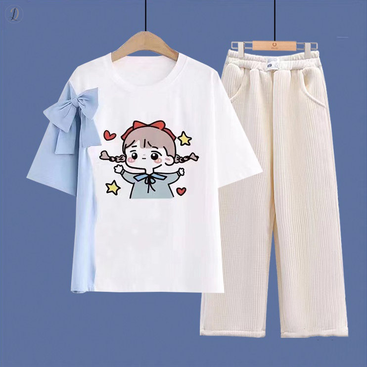 ホワイト01/Tシャツ+アイボリー/パンツ