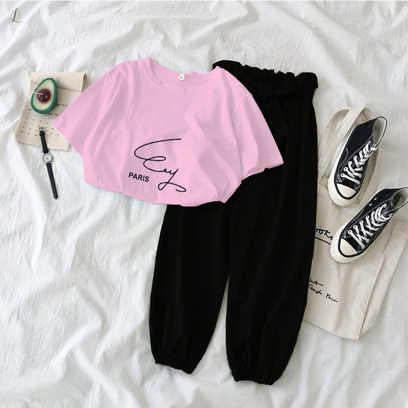 ブラック/パンツ+ピンク/Tシャツ