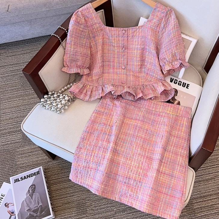 ピンク/シャツ+ピンク/スカート