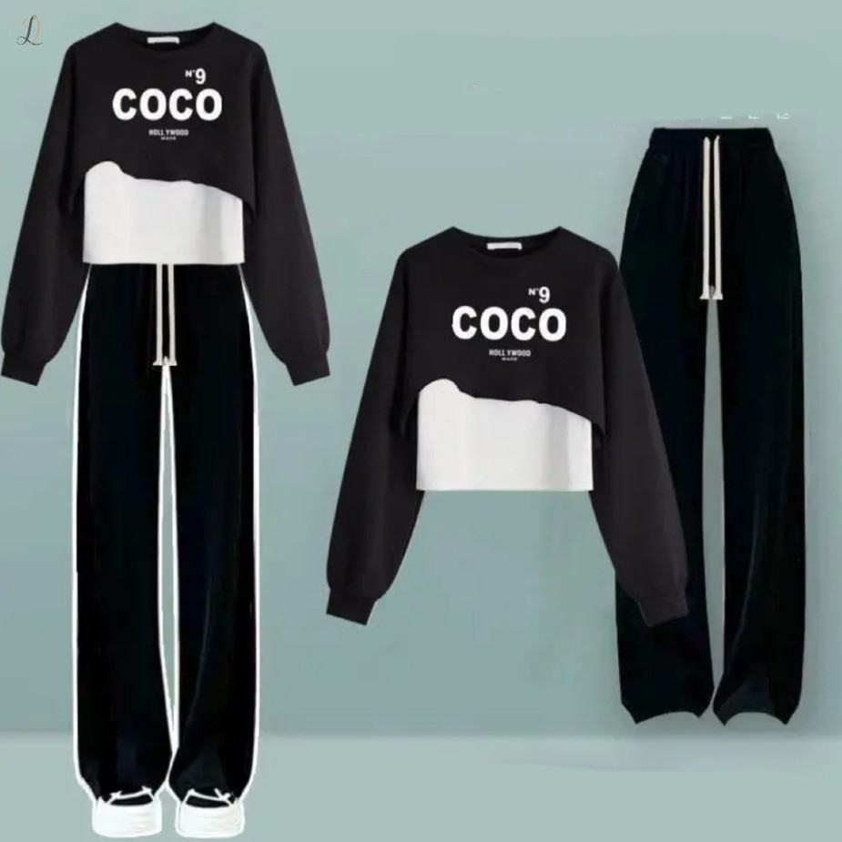 ブラック（COCO）/トップス+ホワイト/タンクトップ+ブラック/パンツ